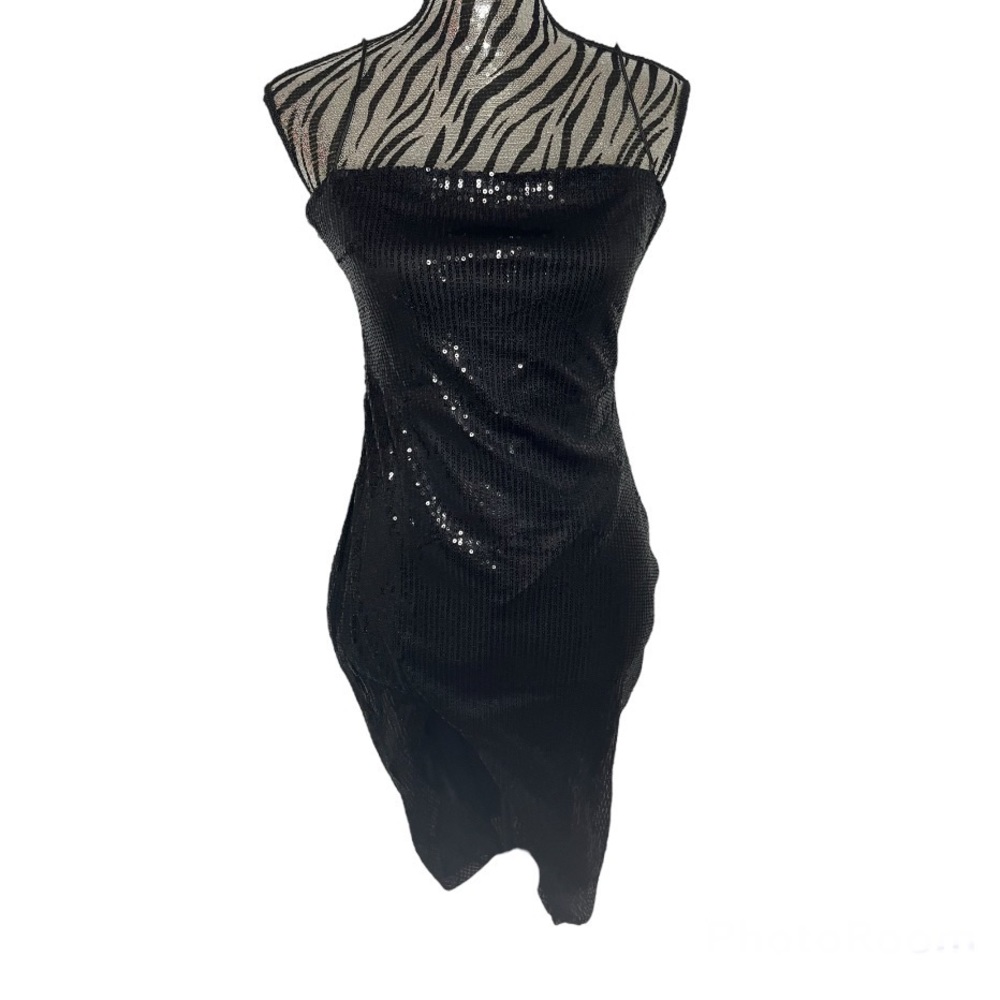 CBR Black Sequin Spaghetti Strap Dress